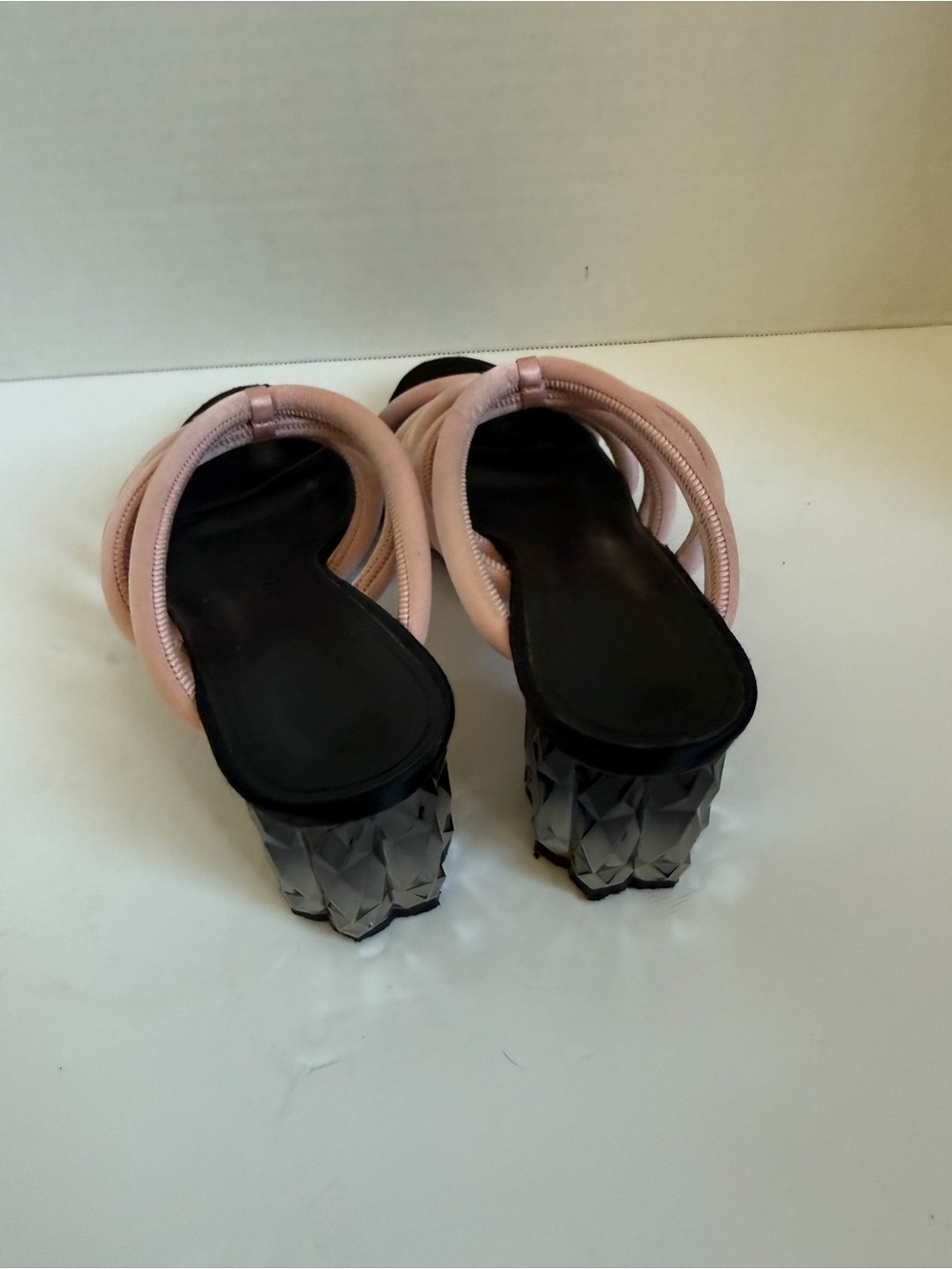 Salvatore Ferragamo Pink Multi-Strap Sculpted-Heel Sandals - Picture 4 of 7